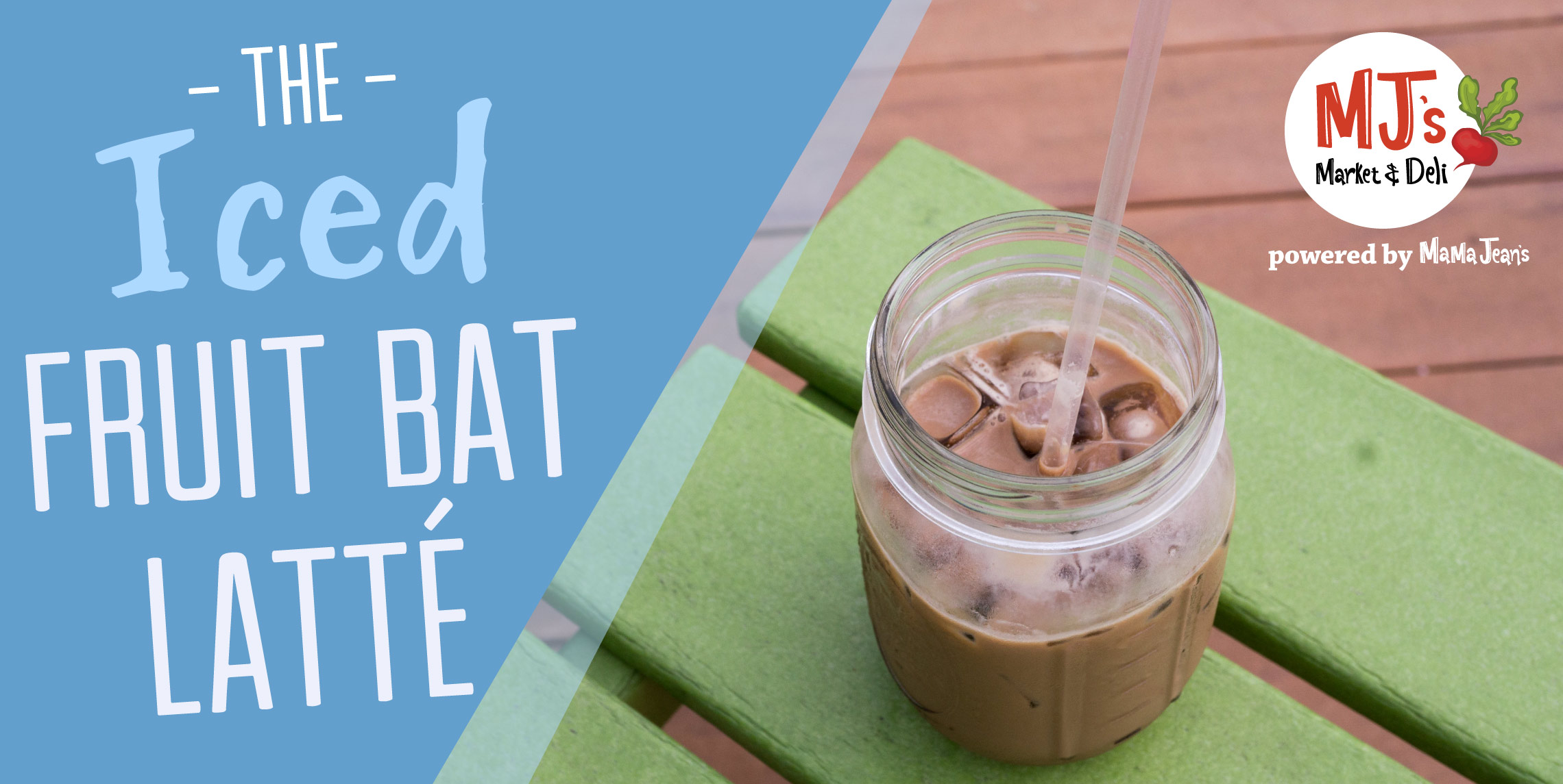 iced fruit bat latte